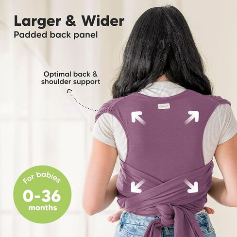KeaBabies Baby Wraps Carrier, D-Lite Baby Wrap - Easy-Wearing, Adjustable Baby Sling Carrier, Baby Carrier Newborn to Toddler, Infant Baby Carrier Wrap Holder, Ring Sling Baby Carrier (Trendy Black) in Kuwait