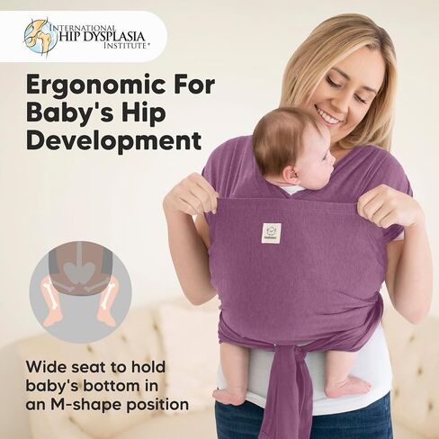 KeaBabies Baby Wraps Carrier, D-Lite Baby Wrap - Easy-Wearing, Adjustable Baby Sling Carrier, Baby Carrier Newborn to Toddler, Infant Baby Carrier Wrap Holder, Ring Sling Baby Carrier (Trendy Black) in Kuwait