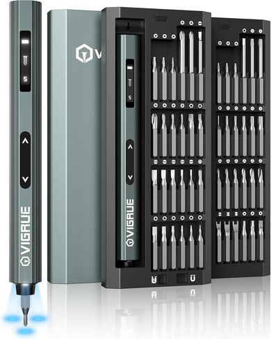 VIGRUE Electric Screwdriver with Display, Mini Cordless Precision Screwdriver Set with 48 Magnetic Bits, Small Electric Screwdriver For Electronics Laptops Glasses Clocks in Saudi Arabia