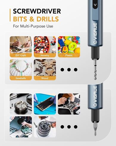 VIGRUE Electric Screwdriver with Display, Mini Cordless Precision Screwdriver Set with 48 Magnetic Bits, Small Electric Screwdriver For Electronics Laptops Glasses Clocks in Saudi Arabia
