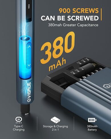 VIGRUE Electric Screwdriver with Display, Mini Cordless Precision Screwdriver Set with 48 Magnetic Bits, Small Electric Screwdriver For Electronics Laptops Glasses Clocks in Saudi Arabia