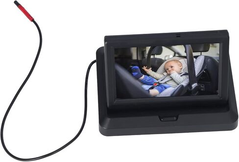 Baby Car Camera, Folding Car Rear View Monitor, 140° View Angle Car Camera with Crystal Clear View Infant Travel Safety Baby Car Backseat Camera, Easily Observe Your Baby Every in Saudi Arabia
