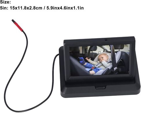 Baby Car Camera, Folding Car Rear View Monitor, 140° View Angle Car Camera with Crystal Clear View Infant Travel Safety Baby Car Backseat Camera, Easily Observe Your Baby Every in Saudi Arabia