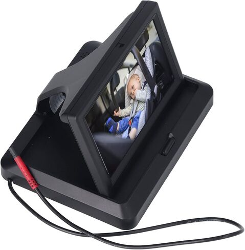 Baby Car Camera, Folding Car Rear View Monitor, 140° View Angle Car Camera with Crystal Clear View Infant Travel Safety Baby Car Backseat Camera, Easily Observe Your Baby Every in Saudi Arabia