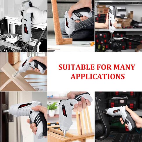 Electric Screwdriver Goldsea 4.2V Cordless Screwdriver 3.5N.m 1500mAh Type-C Charging 10pcs Screwdriver Bits 1/4" Hex Chuck 90°/180° deformation handle Forward and reverse adjustment LED Light in Saudi Arabia
