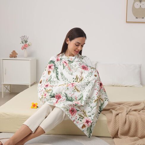 insular Nursing Cover for Breastfeeding, Infant Feeding Cover Breathable Cotton Privacy Breastfeeding Apron, Rose in Saudi Arabia