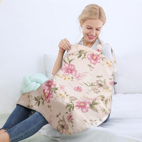insular Nursing Cover for Breastfeeding, Infant Feeding Cover Breathable Cotton Privacy Breastfeeding Apron, Rose in Kuwait