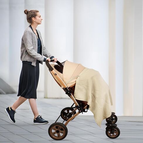 غطاء رضاعة PandaEar للرضاعة الطبيعية، معطف رضاعة من الموسلين جيد التهوية، حشوة للرقبة مع طوق صلب للأم، غطاء مقعد سيارة للرضاعة متعدد الاستخدامات in Kuwait