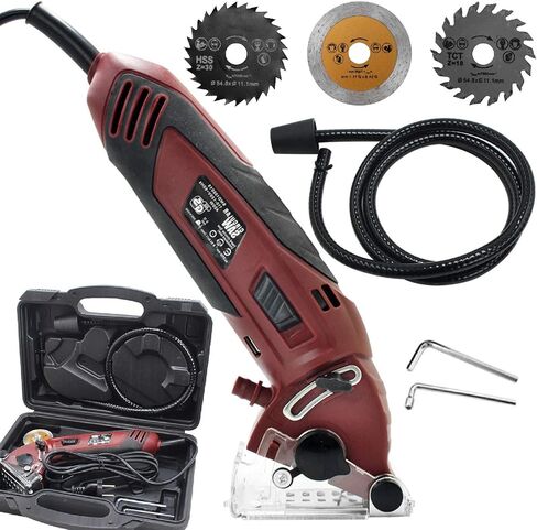 Multifunction Mini Circular Saw Machine Set, 400W High Powered Circular Saw Machine, Professional Compact Circular Saw with 3 Carbide Tipped Blade and Tool Box, for Cut Drywall,Tile, Metal in Saudi Arabia