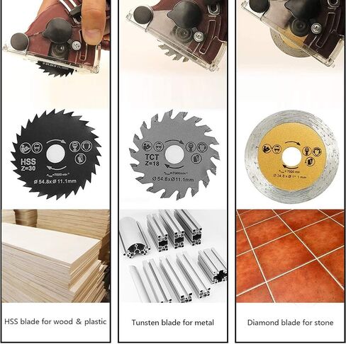 Multifunction Mini Circular Saw Machine Set, 400W High Powered Circular Saw Machine, Professional Compact Circular Saw with 3 Carbide Tipped Blade and Tool Box, for Cut Drywall,Tile, Metal in Saudi Arabia