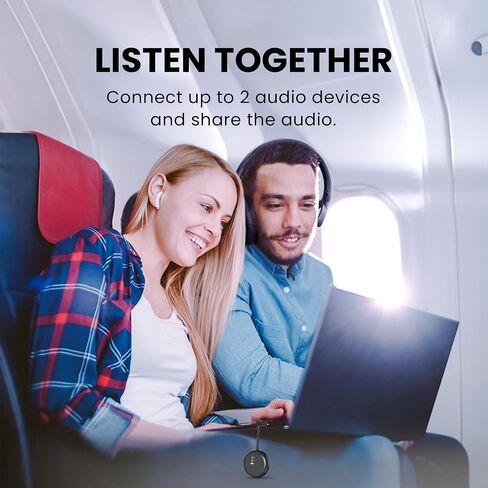 Avantree SoundJet R1 [2024 New] - Airplane Bluetooth 5.3 Adapter for up to 2 AirPods or Headphones with Low Latency and 20hr Playtime, Wireless Audio Transmitter for Flights, Travel, Gym, TV, Tablet in Kuwait
