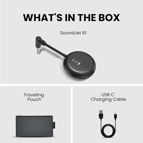 Avantree SoundJet R1 [2024 New] - Airplane Bluetooth 5.3 Adapter for up to 2 AirPods or Headphones with Low Latency and 20hr Playtime, Wireless Audio Transmitter for Flights, Travel, Gym, TV, Tablet in Kuwait