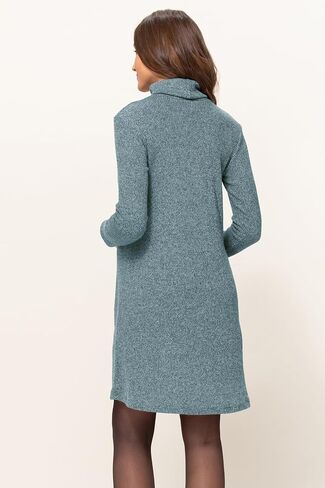 Womens Long Sleeve Ribbed Knit Turtleneck Maternity Dress in Saudi Arabia