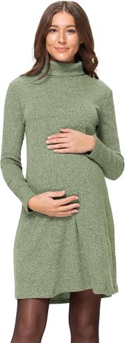 Womens Long Sleeve Ribbed Knit Turtleneck Maternity Dress in Saudi Arabia