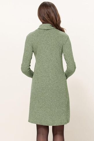 Womens Long Sleeve Ribbed Knit Turtleneck Maternity Dress in Saudi Arabia