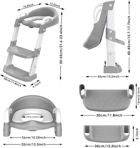 Potty Training Seat With Step Stool Ladder, Adjustable Potty Training Toilet For Kids Boy Girl, Potty Seat with Steps Comfortable Safe Potty Ladder For Toddlers with Adhesive Pad Splash Guard in Saudi Arabia