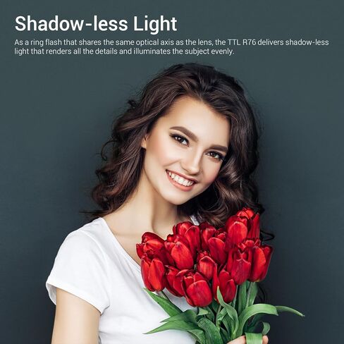 Godox MF-R76S فلاش حلقة ماكرو لسوني، TTL Speedlite 76Ws 2.4G نظام لاسلكي، ضبط تلقائي للسطوع، بطارية ليثيوم أيون 7.2 فولت/3000 مللي أمبير، مع 8 حلقات محول، متوافقة مع كاميرات سوني in Kuwait