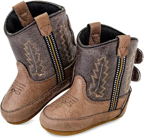 Old West Unisex-Baby Poppets Leather Boots with Velcro Closure in Saudi Arabia
