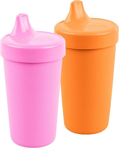 Re-Play Made in USA 2 Pack Sippy Cups for Toddlers, 10 Oz. - Reusable Spill Proof Cups for Kids, Dishwasher/Microwave Safe - Hard Spout Sippy Cups for Toddlers 3.13" x 6.25", Denim/Ice Blue in Saudi Arabia