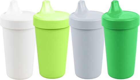 Re-Play Spill-Proof Sippy Cups for Toddlers - Kids Reusable 10 Oz Set of 4, Dishwasher & Microwave Safe, Made in USA, True Blue in Saudi Arabia