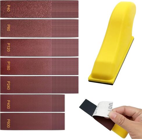 Micro Sander 120 pcs Sand Paper 3.5 x 1 Inch, Hook & Loop 40 80 120 180 240 400 600 Grit Sandpaper Assortment, 1 pc Sanding Sander Tool in Saudi Arabia
