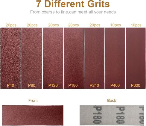 Micro Sander 120 pcs Sand Paper 3.5 x 1 Inch, Hook & Loop 40 80 120 180 240 400 600 Grit Sandpaper Assortment, 1 pc Sanding Sander Tool in Saudi Arabia