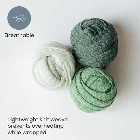 First Landings Newborn Photography Wraps, 3-pack - 16" x 64" Soft Knit Baby Wrap Receiving Blankets - Newborn Photography Props Baby Blankets - Gender Neutral Baby Essentials (Neutral) in Kuwait