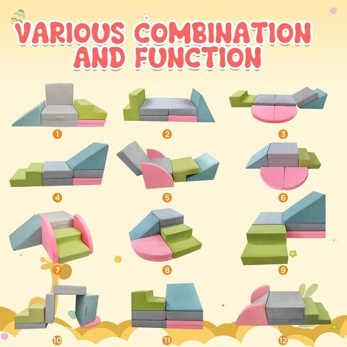 Foam Climbing Blocks for Toddlers 7 PCS Foldable Soft Play Set Toddler Climbing Toys Indoor Baby Climbing Gym Kids Corner Climber in Saudi Arabia
