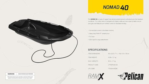 Pelican Nomad 40 Sled - زلاجات 4 مواسم - أي أنشطة خارجية - تحمل ما يصل إلى 90 رطلاً - ستاردست in Kuwait