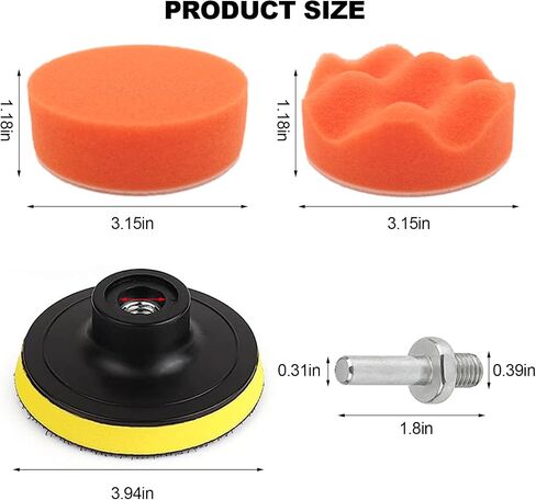 22 Pcs Polishing Pads Kit,3 Inch Sponge Buffing Pads,Buffer for Car Detailing, Polishing Wheel for Drill,Car Buffer Polisher Kit Drill Buffing Kit for Car Polishing, Waxing, Sealing Glaze in Kuwait