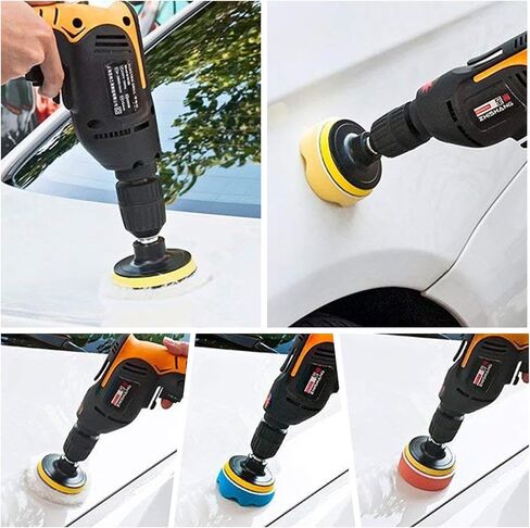 22 Pcs Polishing Pads Kit,3 Inch Sponge Buffing Pads,Buffer for Car Detailing, Polishing Wheel for Drill,Car Buffer Polisher Kit Drill Buffing Kit for Car Polishing, Waxing, Sealing Glaze in Kuwait