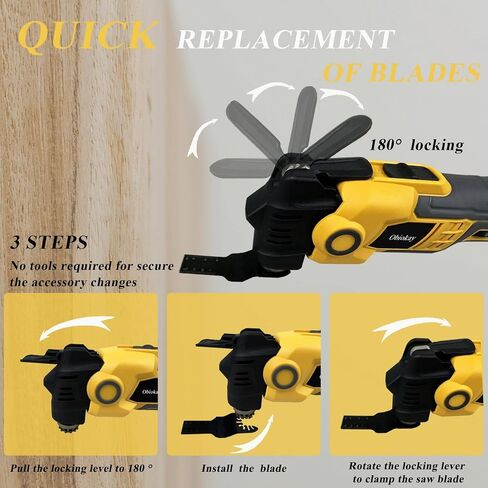 Oscillating Multi-Tool for De-walt 20V Max Battery Quick Blade Change Anti-vibration Cordless Oscillating Tool Kit with Blades,6-Speed,LED Light,4° Oscillation Angle Multitool(Battery Not Included) in Saudi Arabia