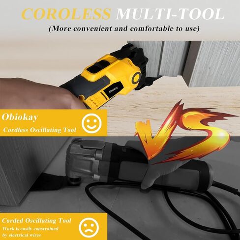 Oscillating Multi-Tool for De-walt 20V Max Battery Quick Blade Change Anti-vibration Cordless Oscillating Tool Kit with Blades,6-Speed,LED Light,4° Oscillation Angle Multitool(Battery Not Included) in Saudi Arabia