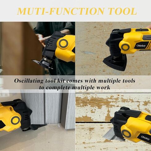 Oscillating Multi-Tool for De-walt 20V Max Battery Quick Blade Change Anti-vibration Cordless Oscillating Tool Kit with Blades,6-Speed,LED Light,4° Oscillation Angle Multitool(Battery Not Included) in Saudi Arabia