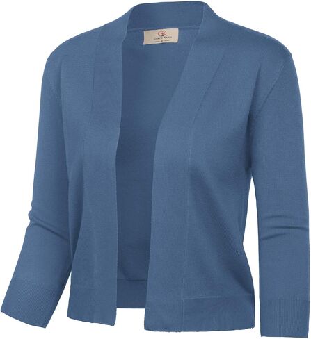 GRACE KARIN Women's 3/4 Sleeve Cardigan Knit Sweaters Cropped Open Front Shrug Bolero… in Saudi Arabia