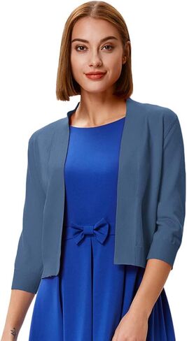 GRACE KARIN Women's 3/4 Sleeve Cardigan Knit Sweaters Cropped Open Front Shrug Bolero… in Saudi Arabia