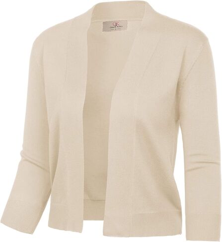 GRACE KARIN Women's 3/4 Sleeve Cardigan Knit Sweaters Cropped Open Front Shrug Bolero… in Saudi Arabia