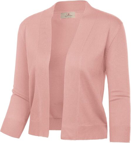 GRACE KARIN Women's 3/4 Sleeve Cardigan Knit Sweaters Cropped Open Front Shrug Bolero… in Saudi Arabia
