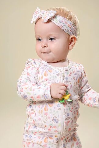 بيجامة أطفال من القطن العضوي من Olivia، ملابس نوم للأولاد والبنات بسحاب أمامي، أكمام طويلة in Kuwait