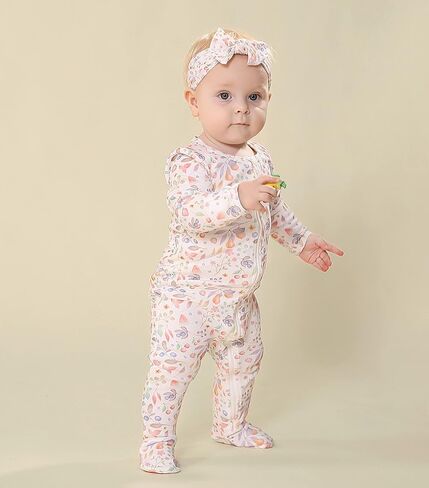 بيجامة أطفال من القطن العضوي من Olivia، ملابس نوم للأولاد والبنات بسحاب أمامي، أكمام طويلة in Kuwait