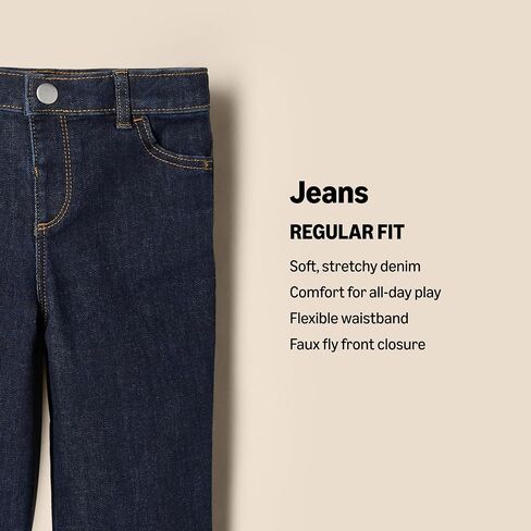 Amazon Essentials x Sofia Grainge Toddler and Baby Boys' Regular Fit Straight Jeans with Elastic Waist, Pull On in Saudi Arabia