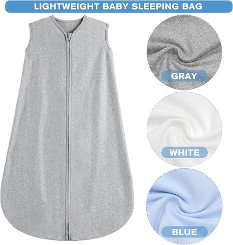 BSTOPPT 3 Pack Baby Sleep Sack 12-18 Months 100% Rayon Cotton Baby Sleeping Bag 2-Way Zipper Toddler Wearable Blankets,Comfy Stretchy Thin Sleep Sacks.TOG 0.3 (Large) in Saudi Arabia