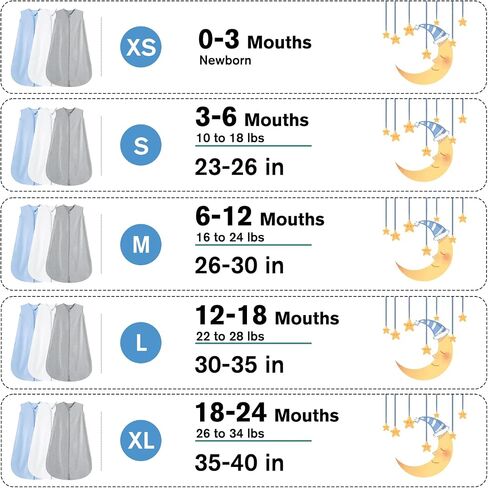 BSTOPPT 3 Pack Baby Sleep Sack 12-18 Months 100% Rayon Cotton Baby Sleeping Bag 2-Way Zipper Toddler Wearable Blankets,Comfy Stretchy Thin Sleep Sacks.TOG 0.3 (Large) in Saudi Arabia