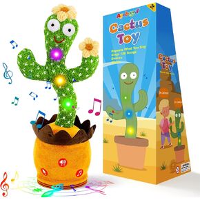 Ayeboovi Dancing Talking Cactus Baby Toy, Mimicking Recording Cactus Toy Repeats What You Say, Singing 120 Songs Toddler Toys Gifts for Birthday Pranks for Kids Autism Toys for 3 4 5 6+ Year Olds
