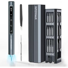 3.7V Mini Electric Screwdriver Set, 5 Torque Settings 49-in-1 Electric Precision Screwdriver, LED Lights, Pry Bar, Tweezer, Repair Tool Kit for iPhone, Computer, Camera, Laptop, Pc, Watch