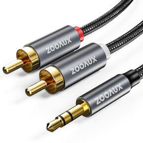 ZOOAUX USB C to RCA Audio Cable, Type C to 2RCA Male Jack Plug Adapter Car Auxiliary Stereo Speaker Amp Cord Compatible with iPhone 15, Samsung S23, Pixel 7 Pro, DVD, Amplifier, Speaker, 4FT