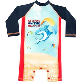 Boys' Sunsuit/Swimsuit with Snap Buttons at The Crotch