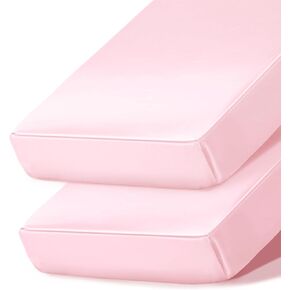 Ersmak 2 Pack Satin Crib Sheets for Baby, Silky Comfy Breathable Crib Sheets for Standard Crib and Toddler Mattresses (Sage Green, 28 x 52 x 9 in)