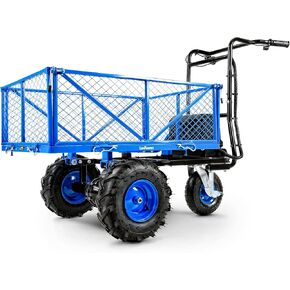 Landworks Utility Service Cart Wheelbarrow Power Wagon, Super Duty Electric 48V DC Li-Ion Battery Powered, 500 lbs Load & 1000+ lbs Hauling Capacity, Farm & Garden Dump with Modular Cargo Bed