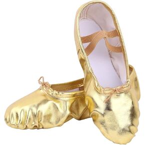 Nexete Ballet Dance Shoes Split-Sole Slipper Flats Ballet Dance PU Leather Shoes for Toddler Girl Kid Women